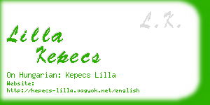 lilla kepecs business card